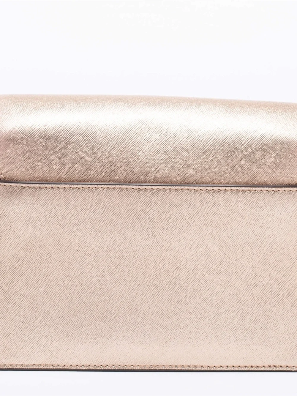 Tory Burch Robinson Chain Wallet Crossbody Rose Gold Metallic Saffiano Leather